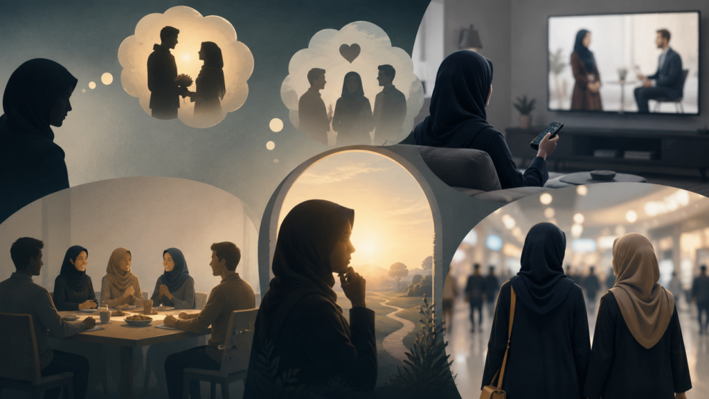 Muslim women reflecting on non-mahram interactions and modesty
