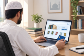 Muslim employee working for a business that uses a credit card