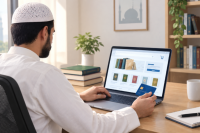 Muslim employee working for a business that uses a credit card