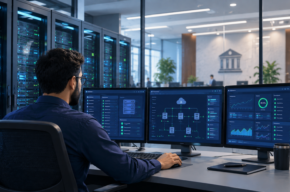 Platform engineer working on IT infrastructure for a conventional bank