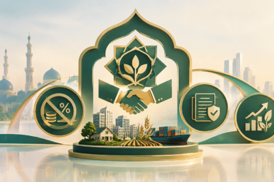 Abstract illustration representing the principles of Islamic finance