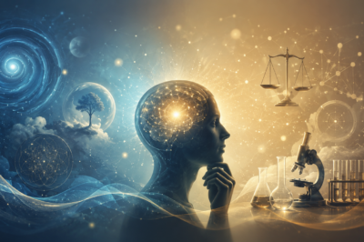 Abstract illustration of human knowledge, reasoning, and scientific validation