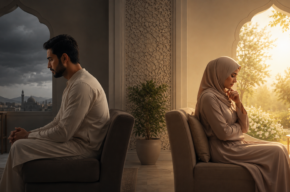Muslim husband and wife separated by family conflict
