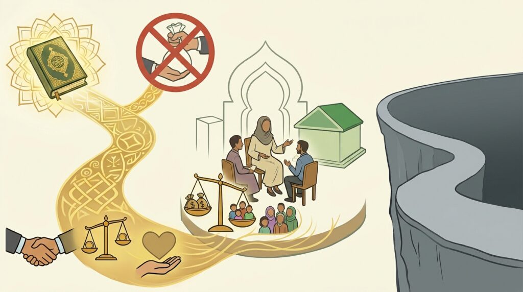Conceptual illustration of Islamic Economics